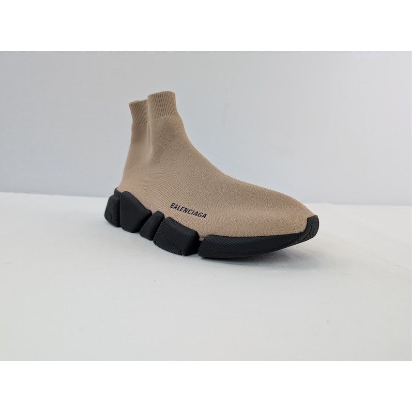 Balenciaga o1rshd1 Speed 2.0 LT Recycled Knit Sneaker in Beige / Black Size US 9 / EU 42 - 3 Thumbnail