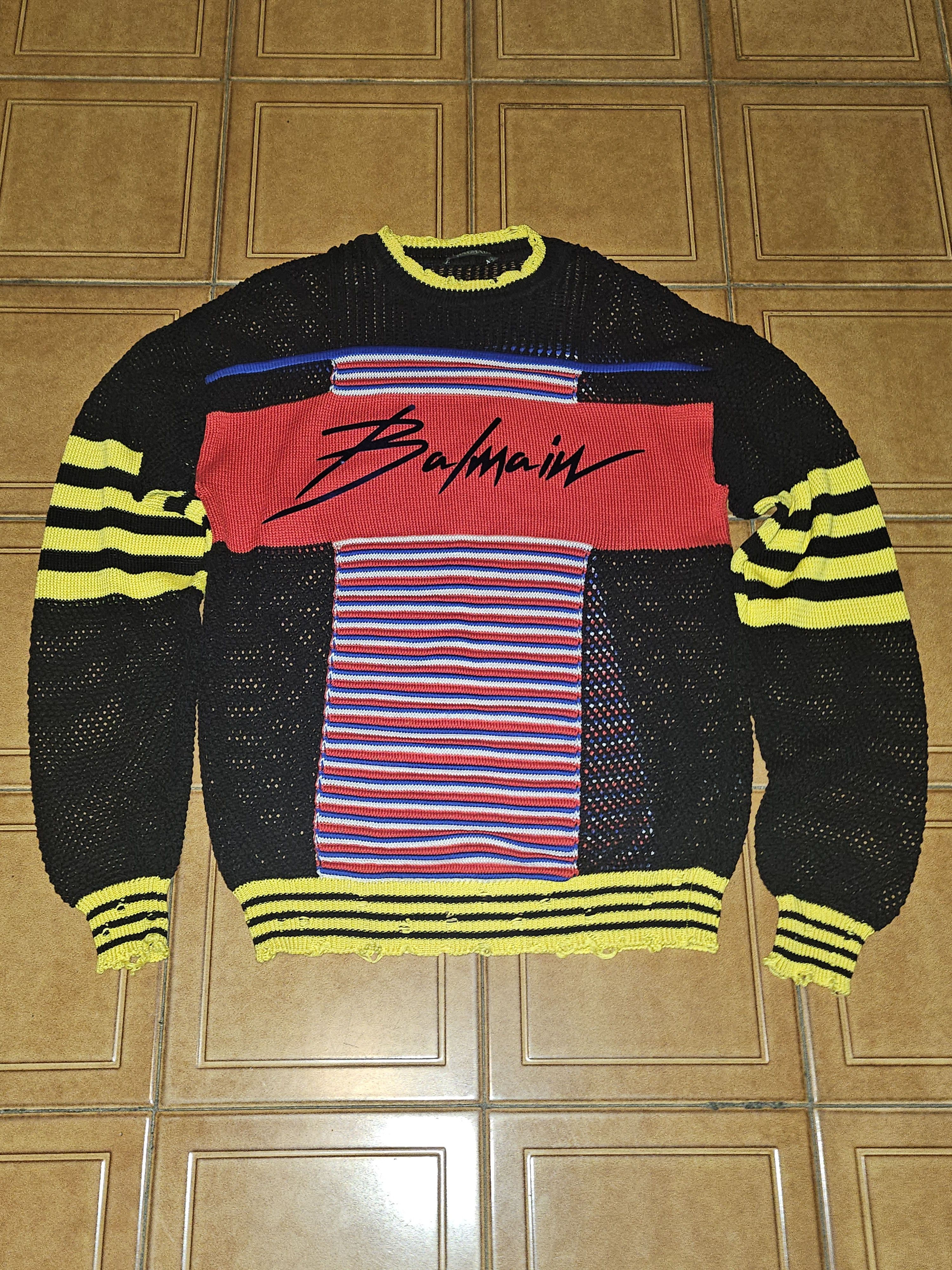 Balmain Balmain Distressed Mesh Knit Top 2019 Size US M / EU 48-50 / 2 - 1 Thumbnail