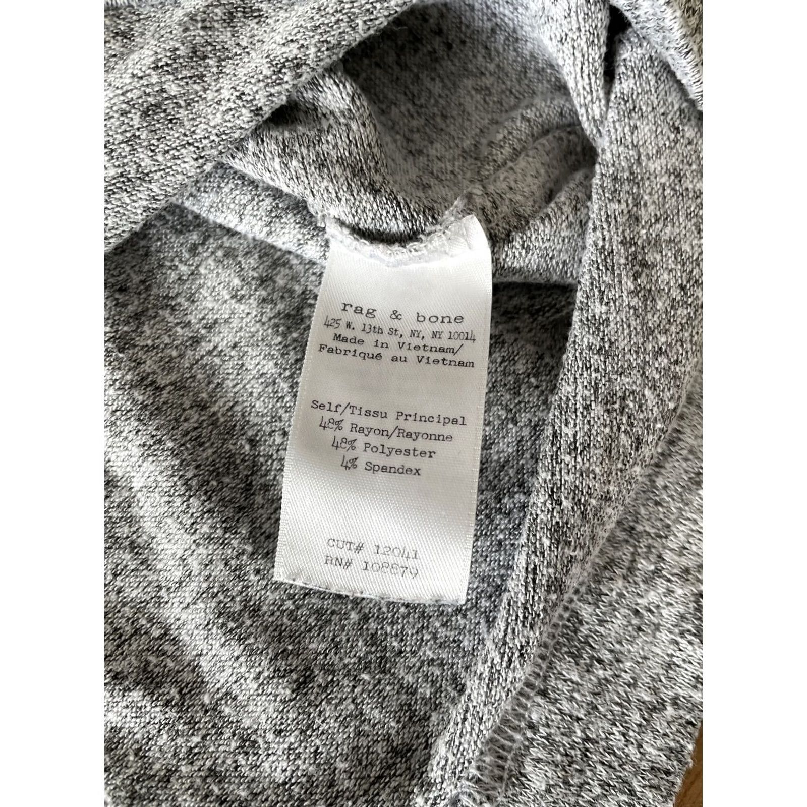 Rag & Bone Rag & Bone Rag & Bone Women S Long Sleeve Top Heathered Gray Jumper V-Neck Lightweight Casual Shirt T-Shirt Size S Size S / US 4 / IT 40 - 4 Thumbnail