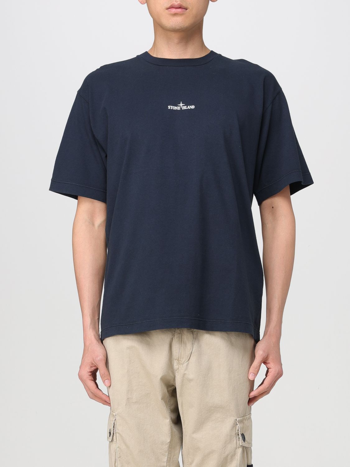 image of Stone Island T-Shirt Men Blue (Size 2XL)