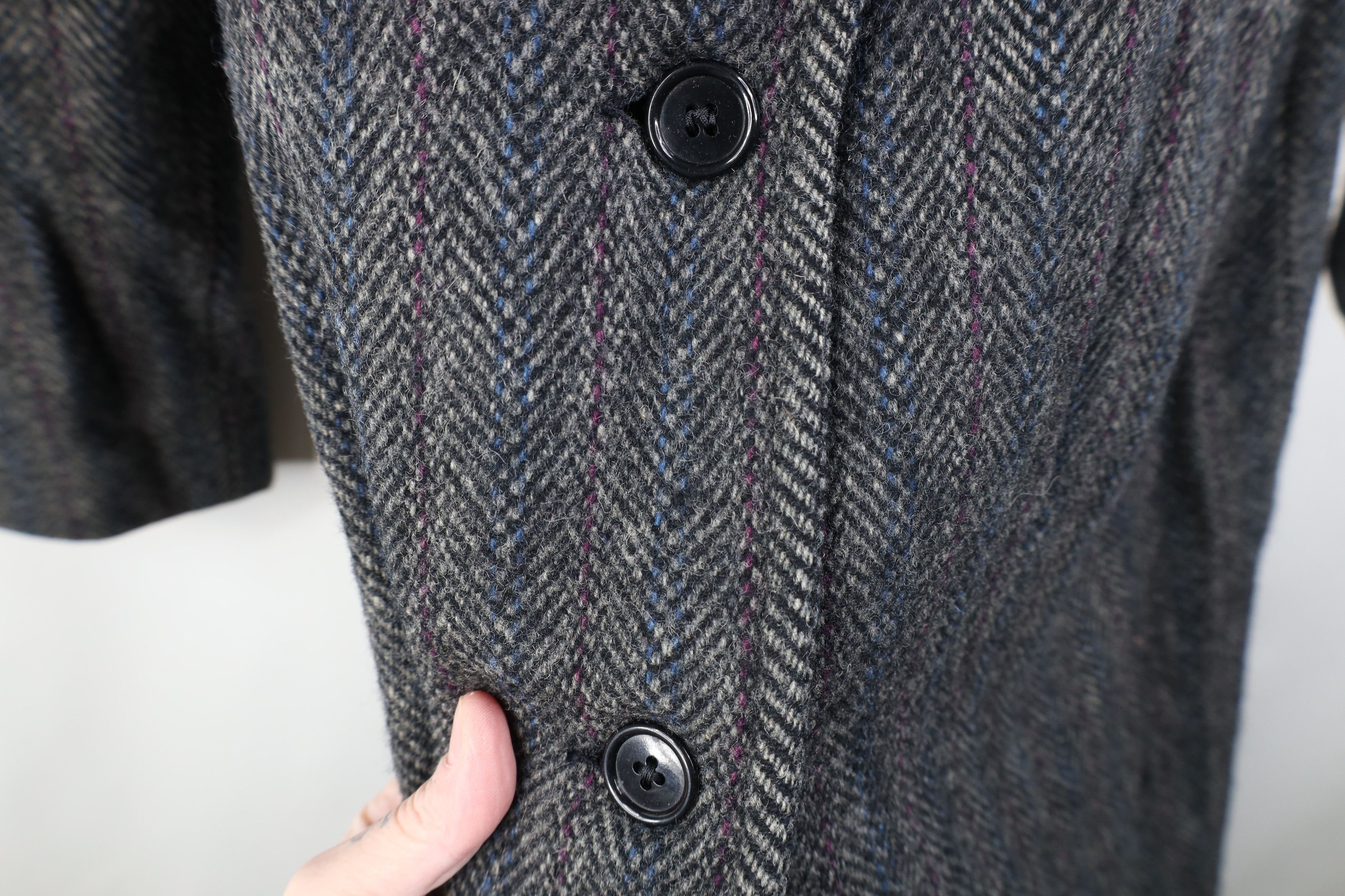 Vintage Vintage 70s Streetwear Wool Tweed Herringbone Overcoat USA Size L / US 10 / IT 46 - 8 Thumbnail