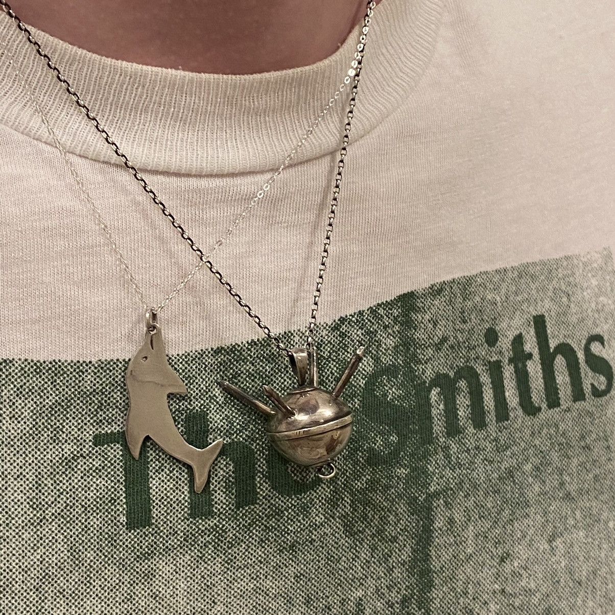 Japanese Brand × Kapital × Vintage Vintage Sterling Silver Dolphin Pendant Necklace Nautical Size ONE SIZE - 9 Thumbnail