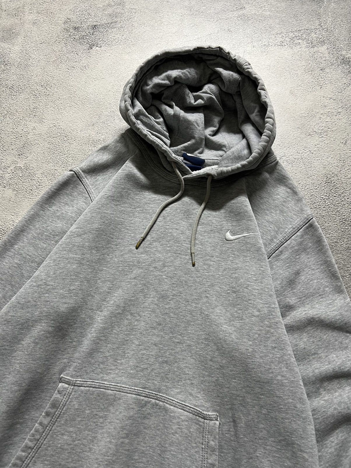 Nike × Vintage Vintage Y2k Nike 🩶 Mini Swoosh Faded Basic Blank Hoodie 00’s Size US S / EU 44-46 / 1 - 5 Thumbnail