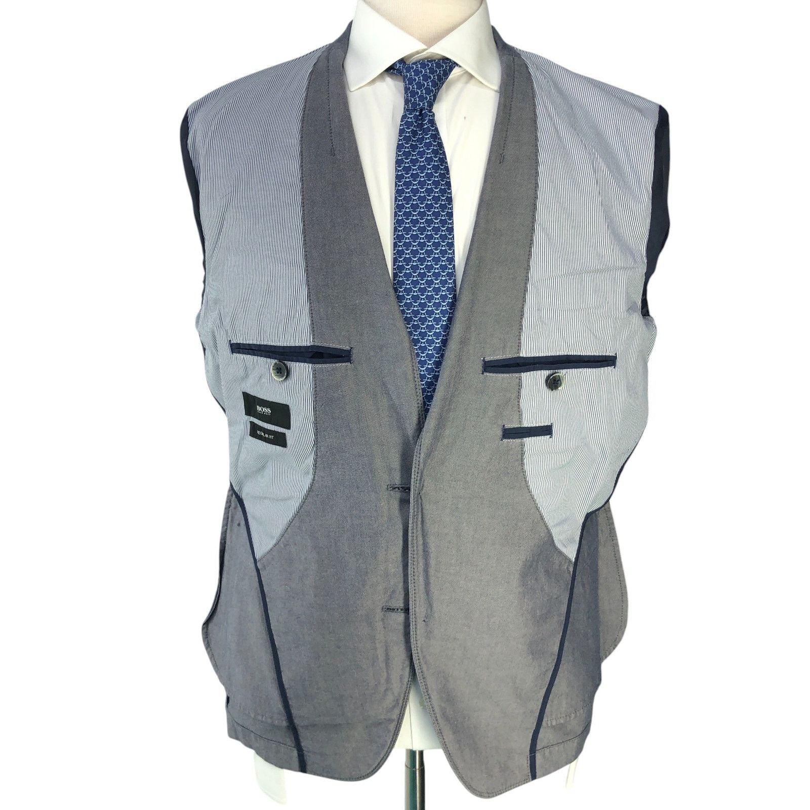 Hugo Boss Hugo Boss Sz 40R Sport Coat Morell Cotton Unstructured Gray Size 40R - 14 Thumbnail