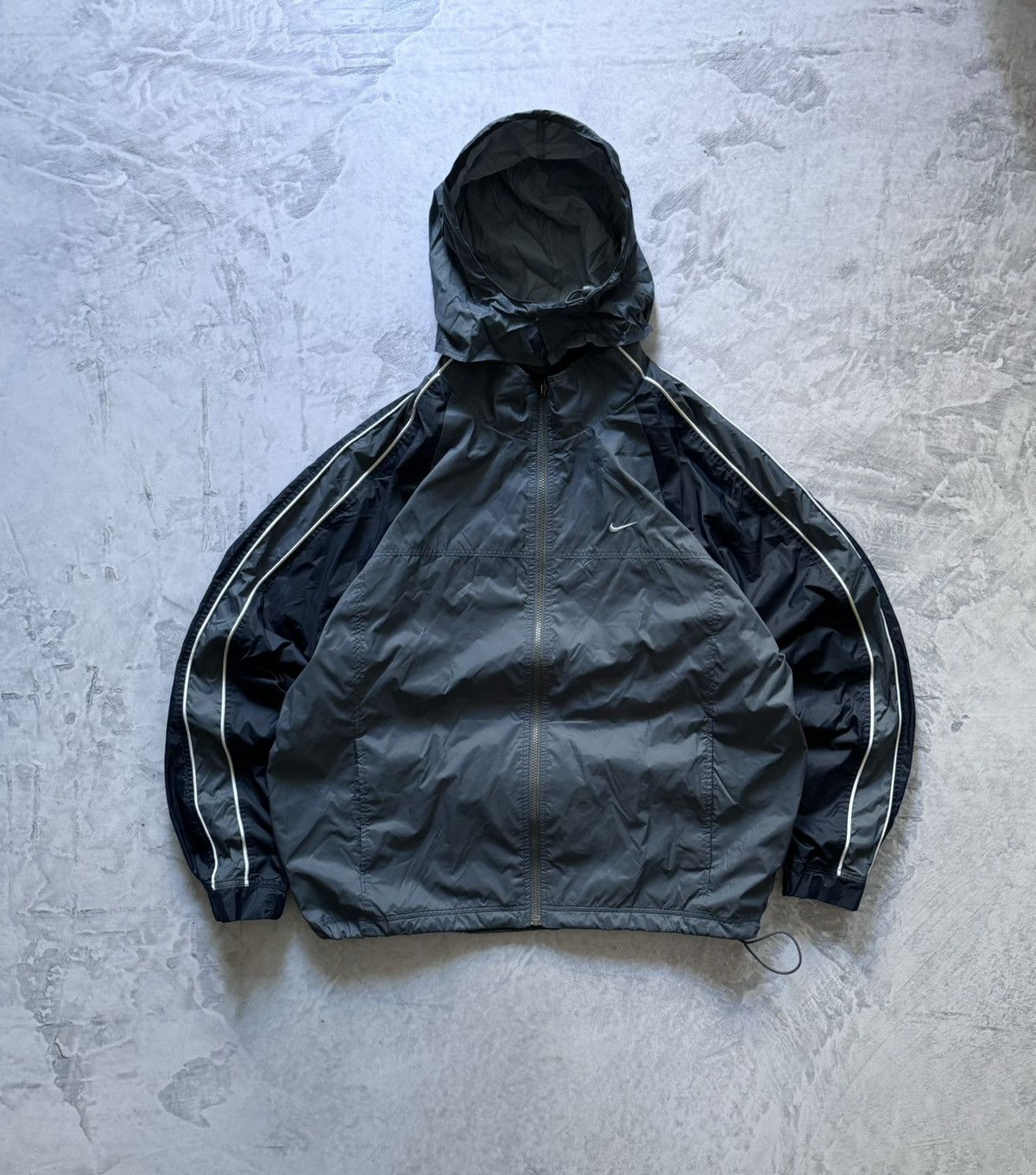 Nike × Vintage 00s Nike Vintage Nylon Hooded Light Jacket Drill Size US XL / EU 56 / 4 - 1 Thumbnail