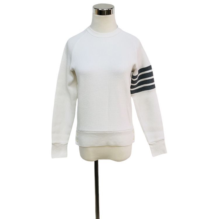 Thom Browne Thom Browne 4-Bar Waffle Sweatshirt Size 36 Size XS / US 0-2 / IT 36-38 - 1 Thumbnail