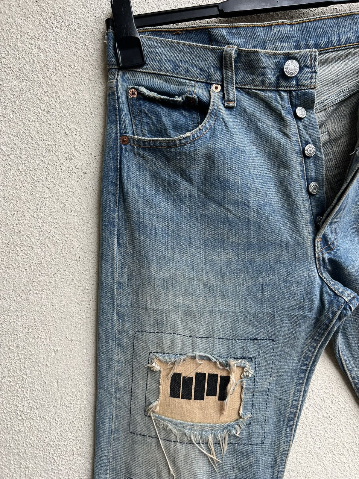 Levi's Vintage 2002 Levi’s 501 Fade Denim Patchwork Jeans Size US 30 / EU 46 - 7 Thumbnail