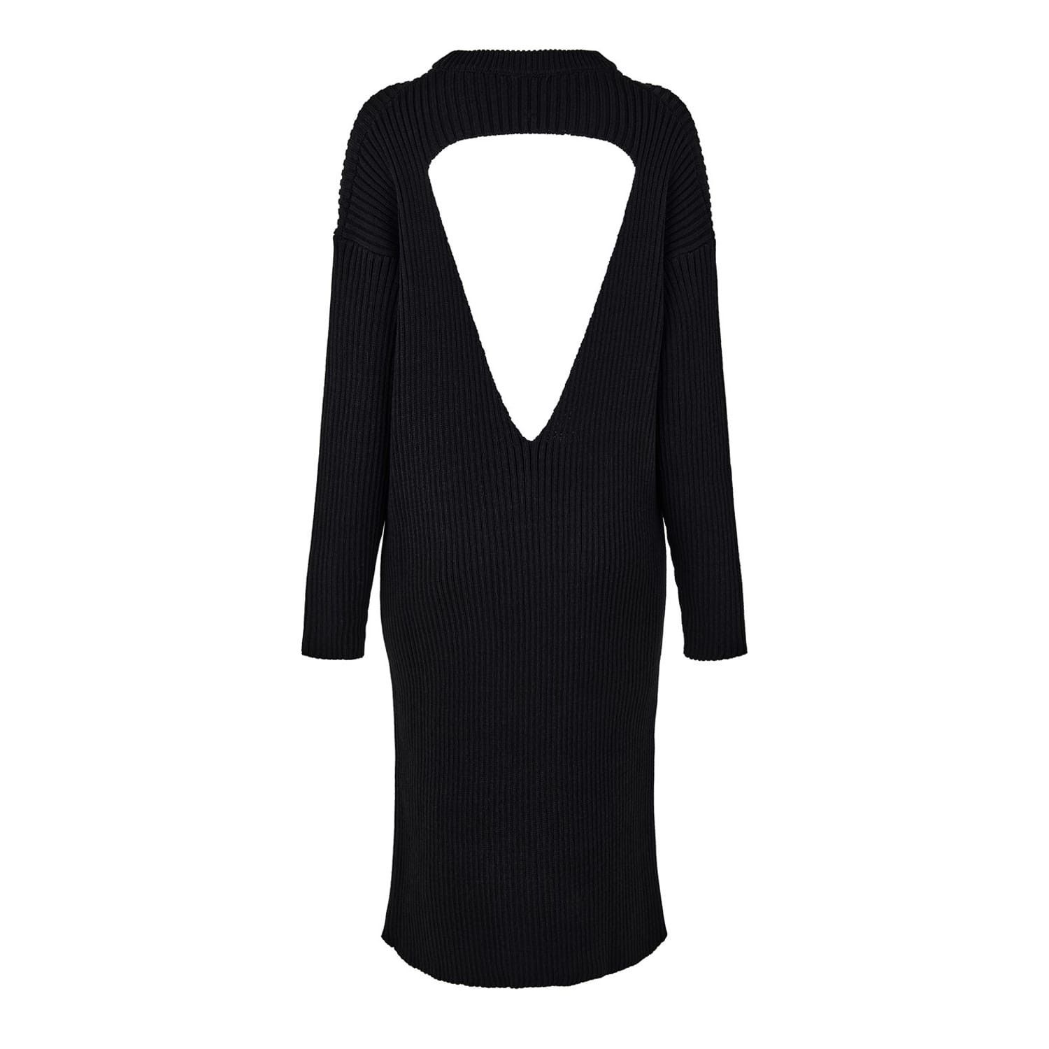 Bottega Veneta Bottega Veneta V-Neck Midi Sweater Dress in Black Size XL / US 12-14 / IT 48-50 - 2 Thumbnail