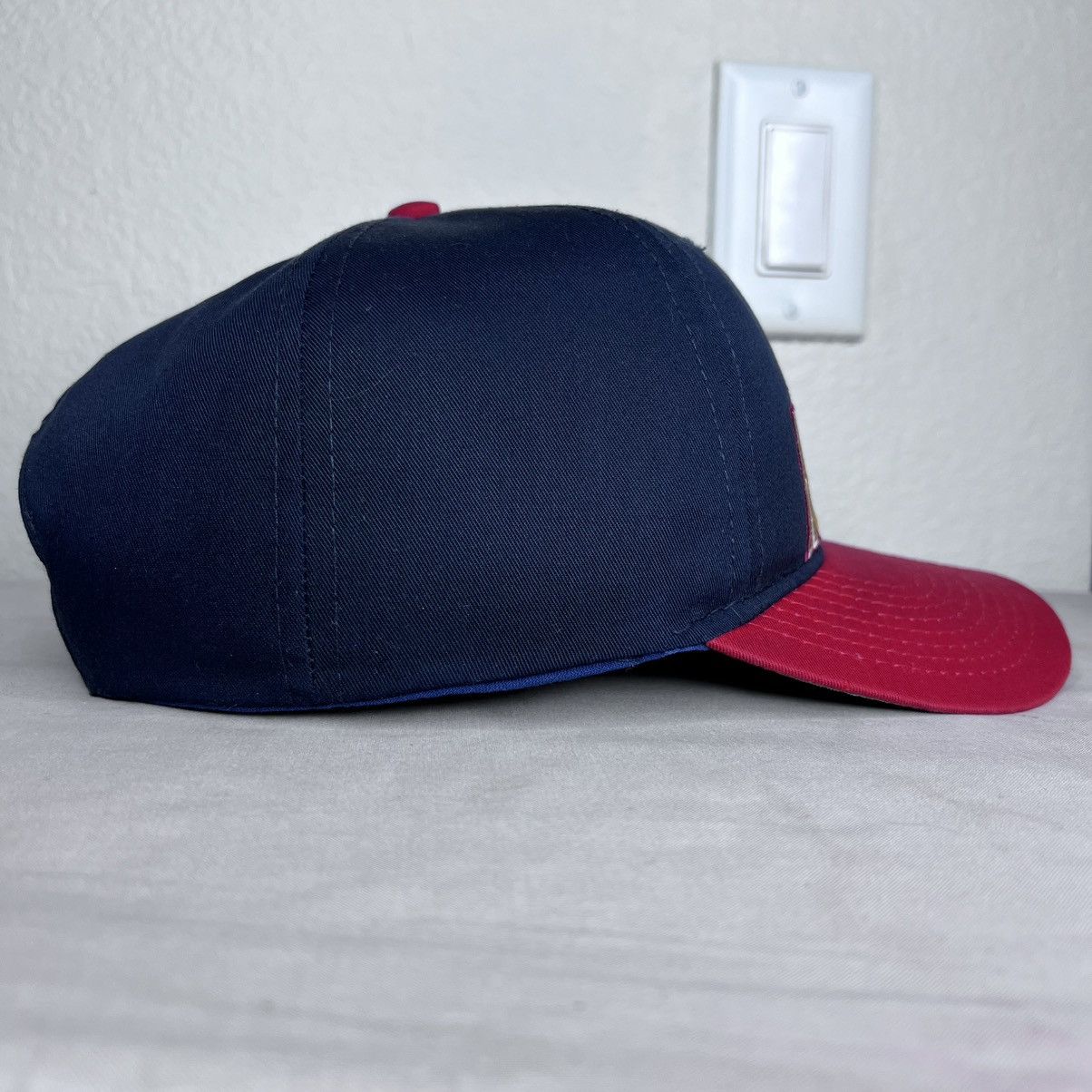 NBA 1990s NBA Denver Nuggets AJD Plain Logo Two Tone Snapback Size ONE SIZE - 4 Thumbnail