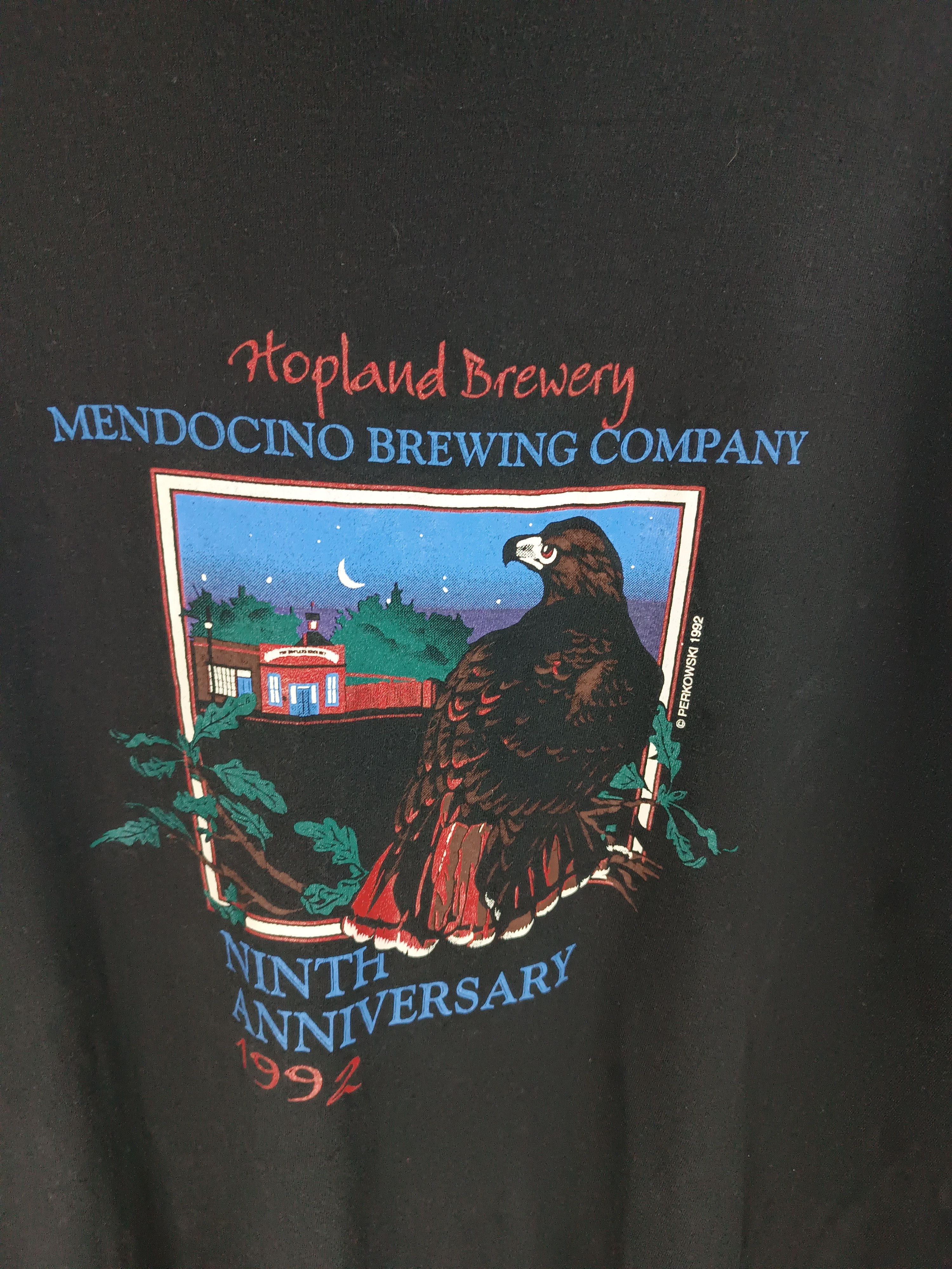 Vintage VINTAGE 90'S FADED HOPLAND BREWERY MENDOCINO BREWING TEE Size US XXL / EU 58 / 5 - 7 Thumbnail