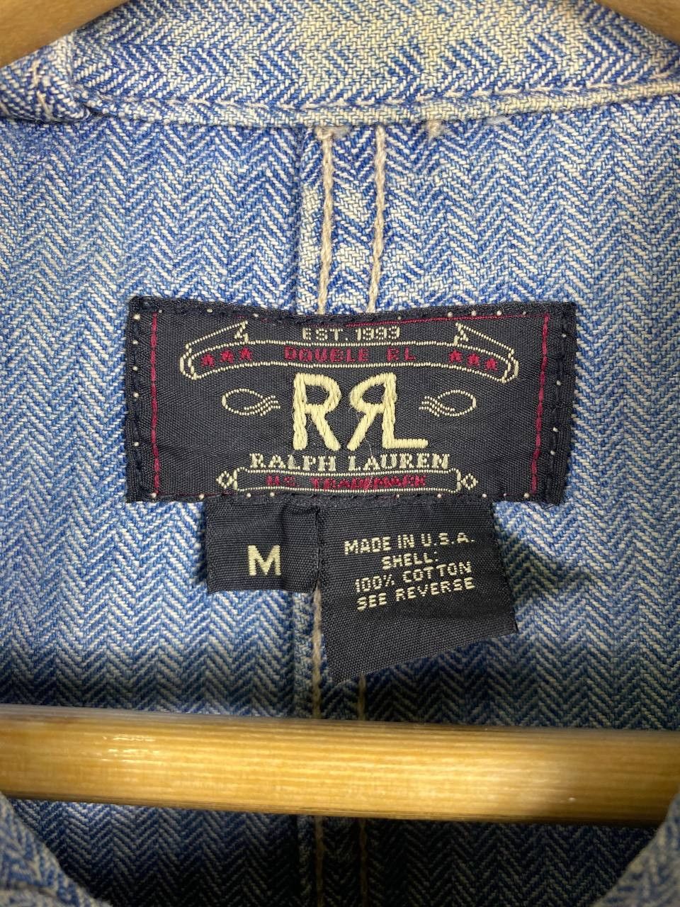 RRL Ralph Lauren vintage rrl ralph lauren herringbone denim jacket Size US XXL / EU 58 / 5 - 6 Thumbnail