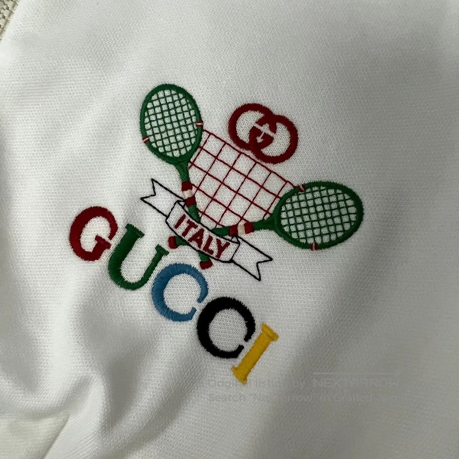 Gucci Guicci Racket embroidery; white dress| Size L / US 10 / IT 46 - 5 Thumbnail