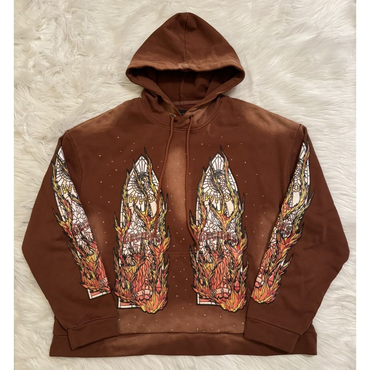 Who Decides War Who Decides War Flame Glass Hooded Sweatshirt Hoodie Crystal Size US L / EU 52-54 / 3 - 1 Thumbnail