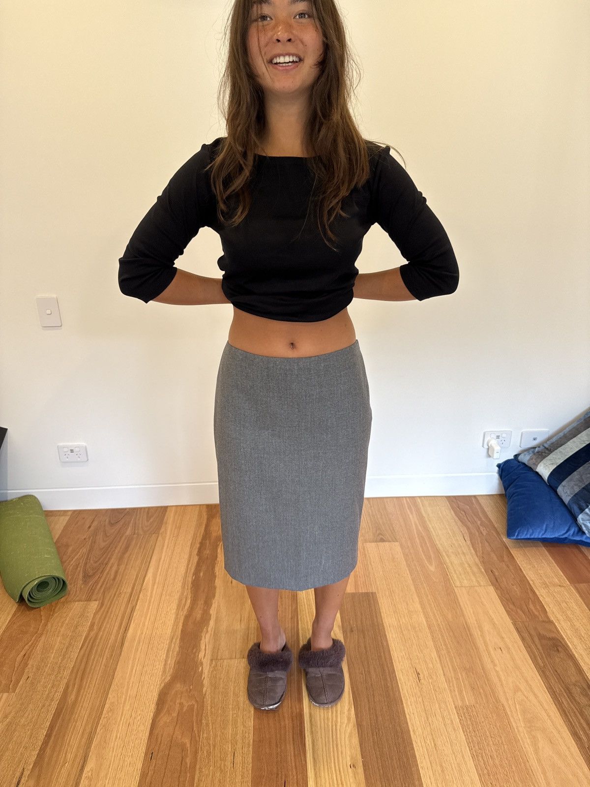 Polo Ralph Lauren Silk lined grey wool skirt Size M / US 6-8 / IT 42-44 - 1 Thumbnail