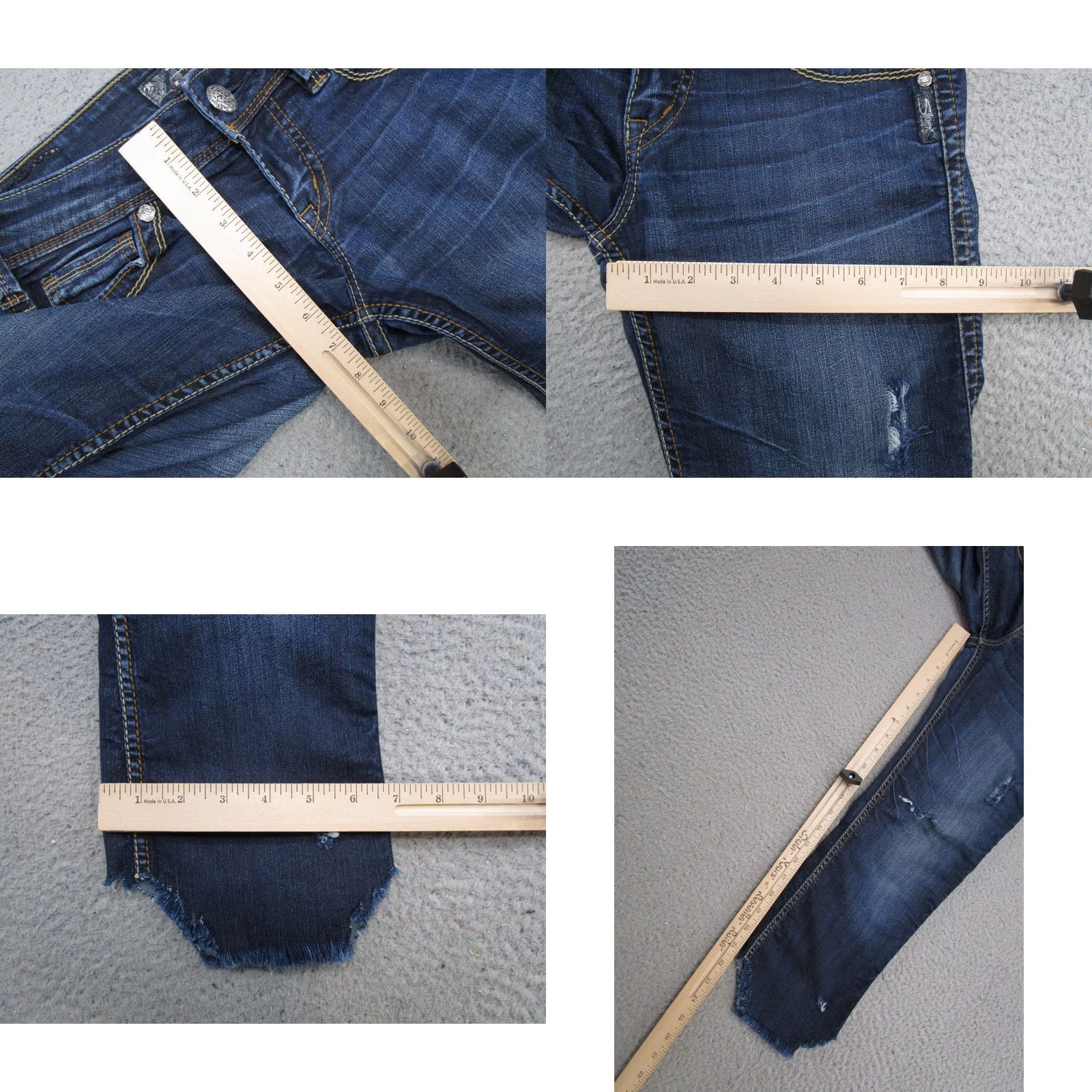 Silver Jeans Co. Silver Jeans Co Frances Jeans 25x31 Dark Wash Denim 5-Pocket Casual Cut Offs Womens Regular Blue Denim Shirt T Size 42" / US 20 - 8 Thumbnail