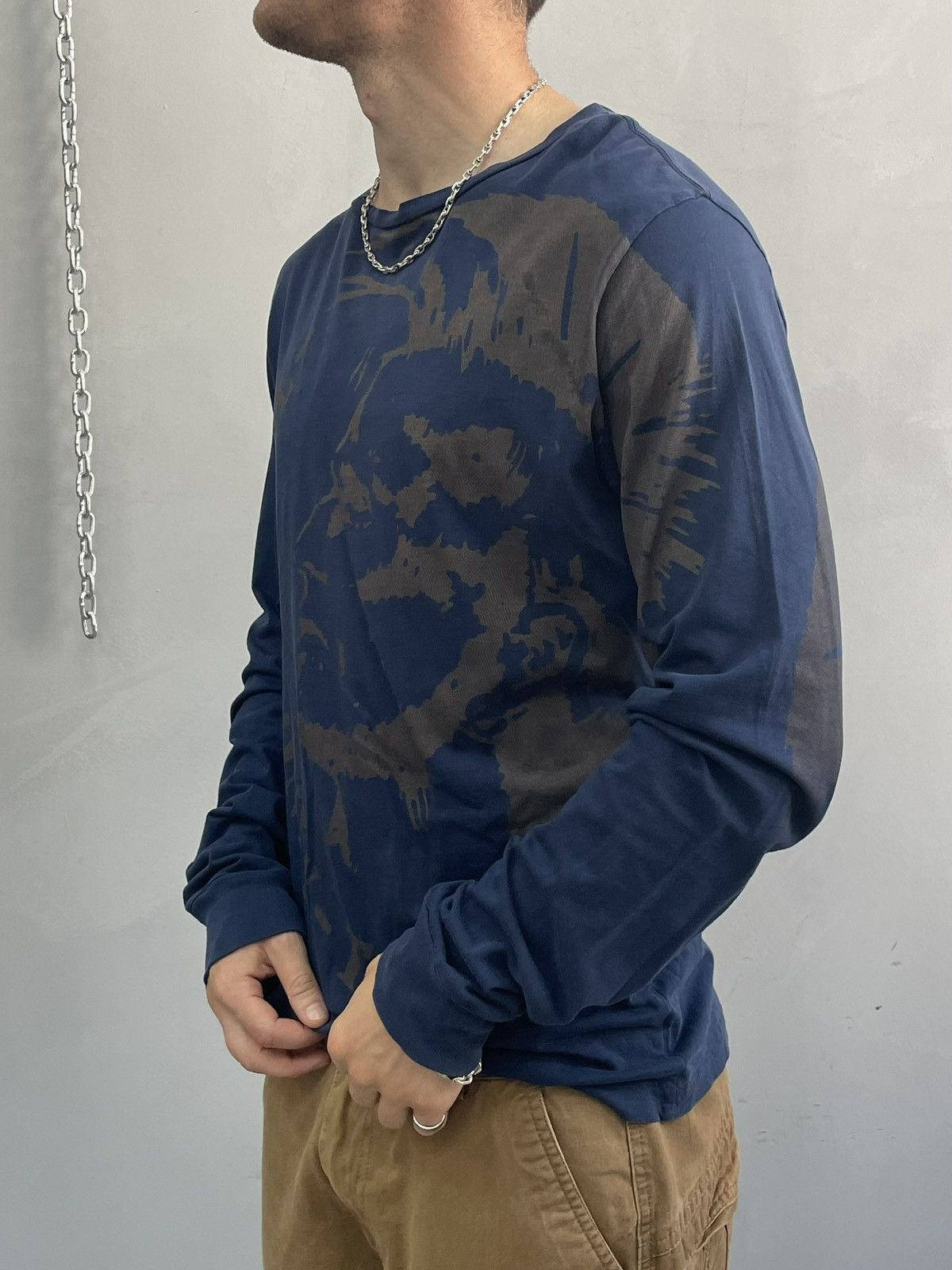 Diesel Diesel Longsleeve Big Logo Blue y2k Style Vintage Size US L / EU 52-54 / 3 - 9 Thumbnail