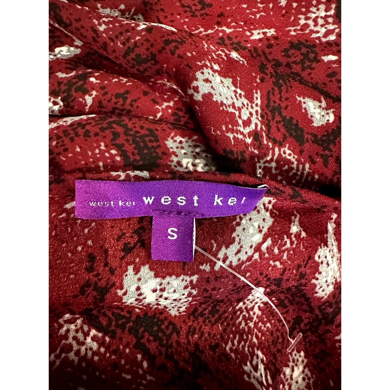 Other West Kei Veronica Tie Front Blouse Burgundy Snake size S Size S / US 4 / IT 40 - 11 Thumbnail