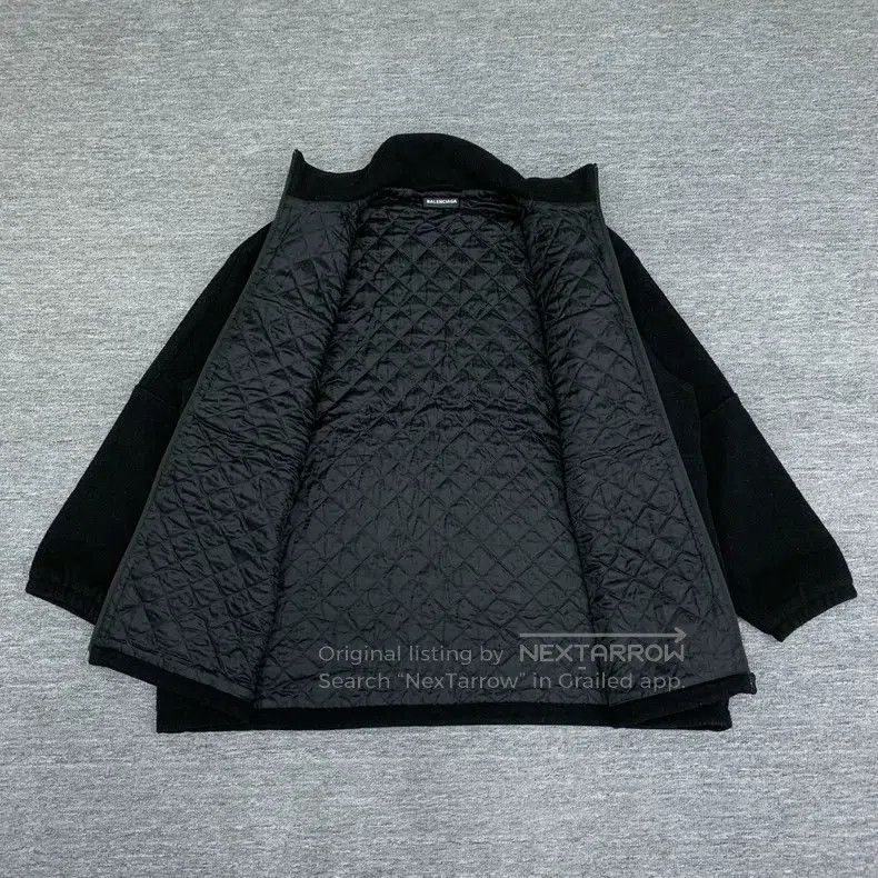 Balenciaga Balenciaga Black Big Logo Wool Cotton Jacket Size US S / EU 44-46 / 1 - 8 Thumbnail