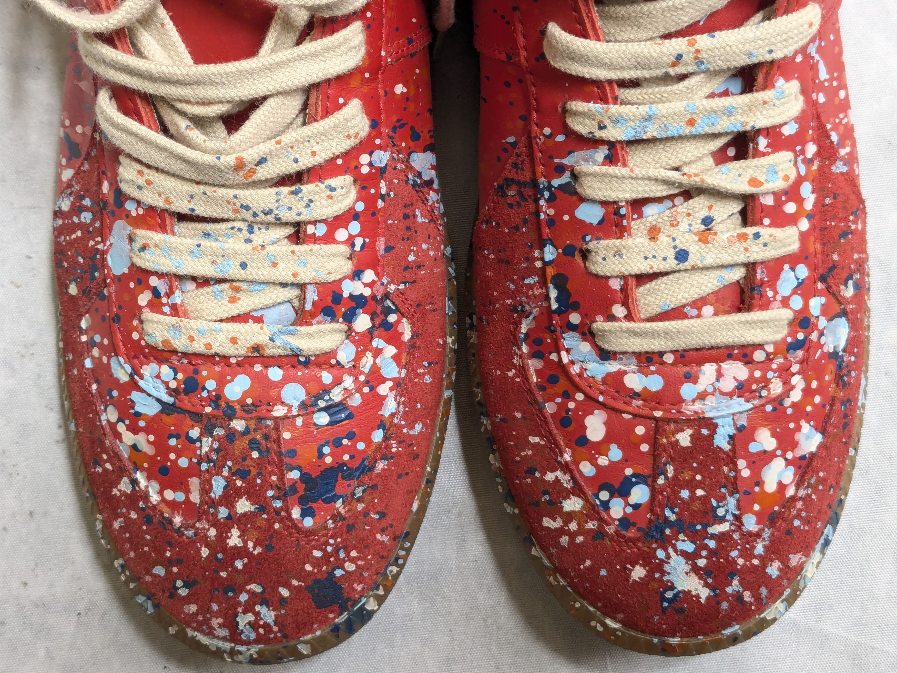 Maison Margiela Maison Margiela Replica GAT Red Paint Splatter 9 42 High Top Size US 9 / EU 42 - 2 Thumbnail
