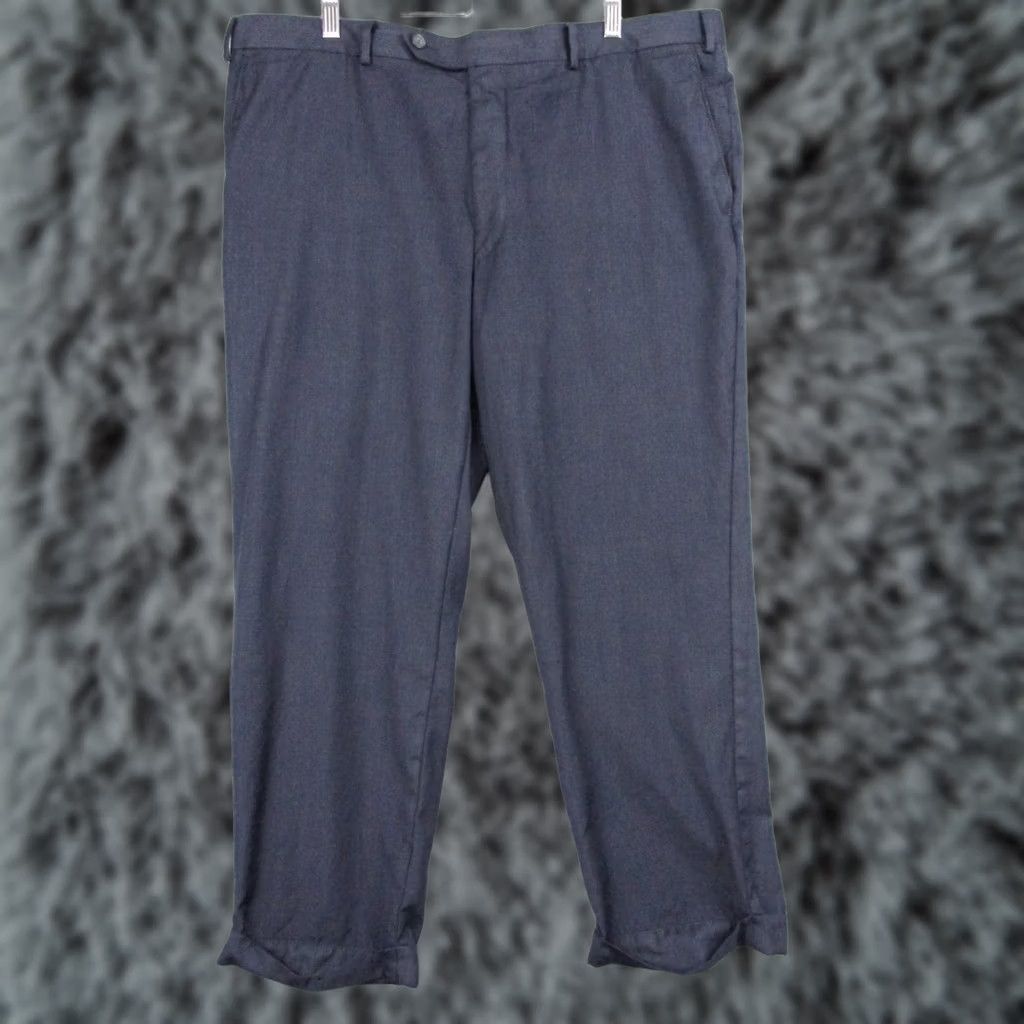 Vintage Samuelsohn Mens Dress Pants Flat Front Straight Wool Blue 40x28 Slacks Business Formal Mens Size US 40 / EU 56 - 1 Thumbnail