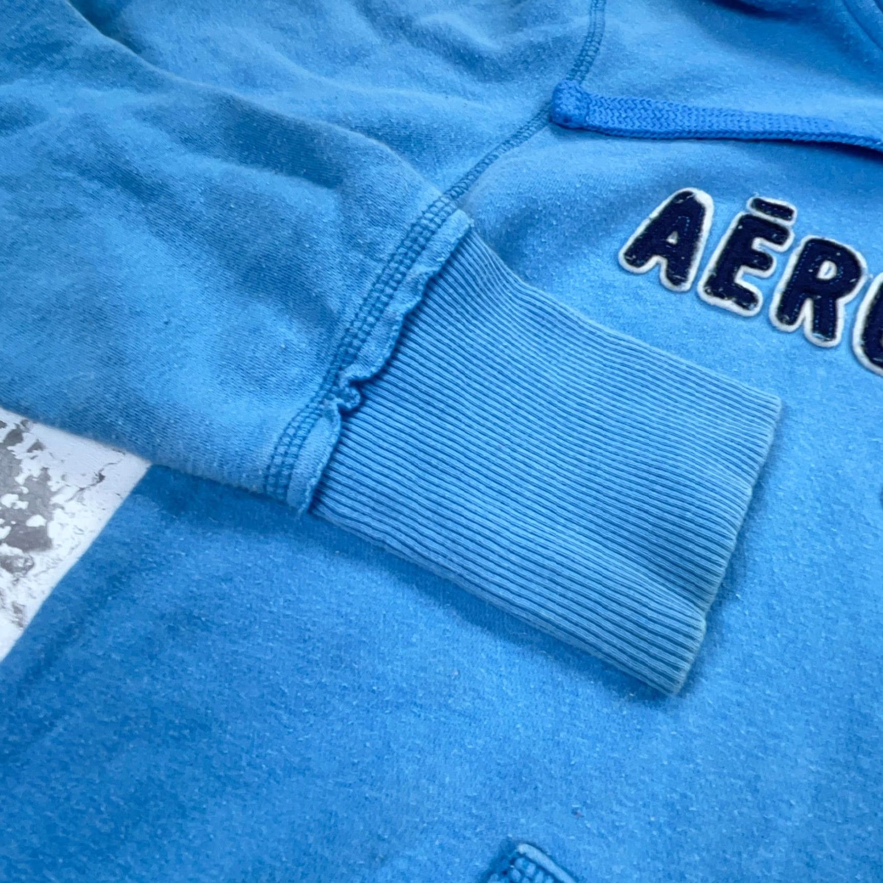 Vintage Aéropostale Hoodie Women Medium Blue Sweatshirt Casual All Seasons Zip Front Pullover 2000s Size M / US 6-8 / IT 42-44 - 4 Thumbnail