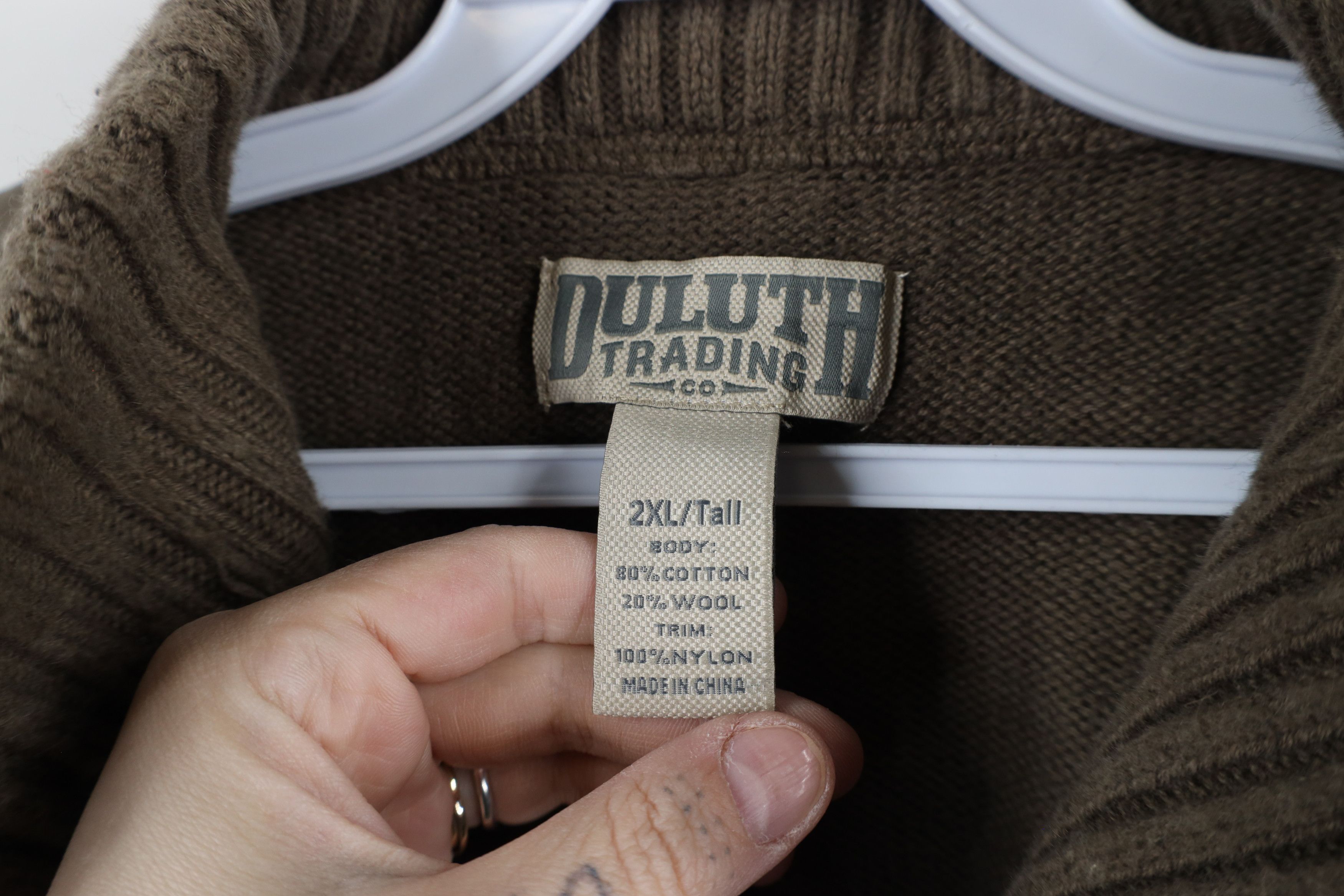 Duluth Trading Company × Vintage Duluth Trading Co Brigadier Mock Neck Half Zip Sweater Bark Size US XXL / EU 58 / 5 - 8 Thumbnail