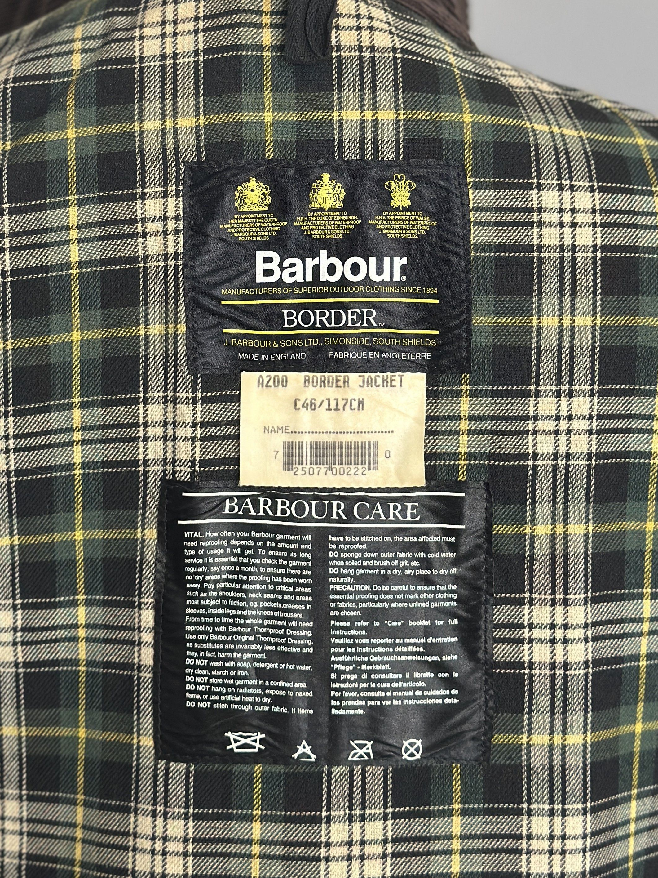 Barbour BARBOUR A200 Border Wax Jacket C46 / 117CM England Vintage Size US XXL / EU 58 / 5 - 17 Thumbnail