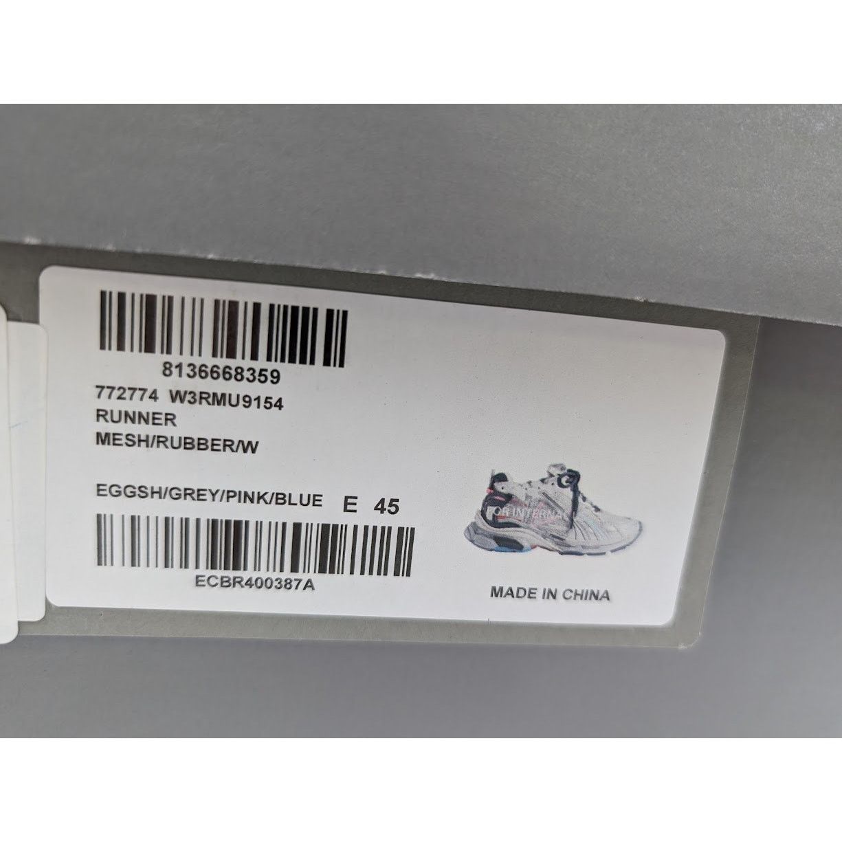 Balenciaga o1rshd1 Mesh Rubber Runners in Eggsh/Grey/Pink/Blue Size US 12 / EU 45 - 23 Thumbnail