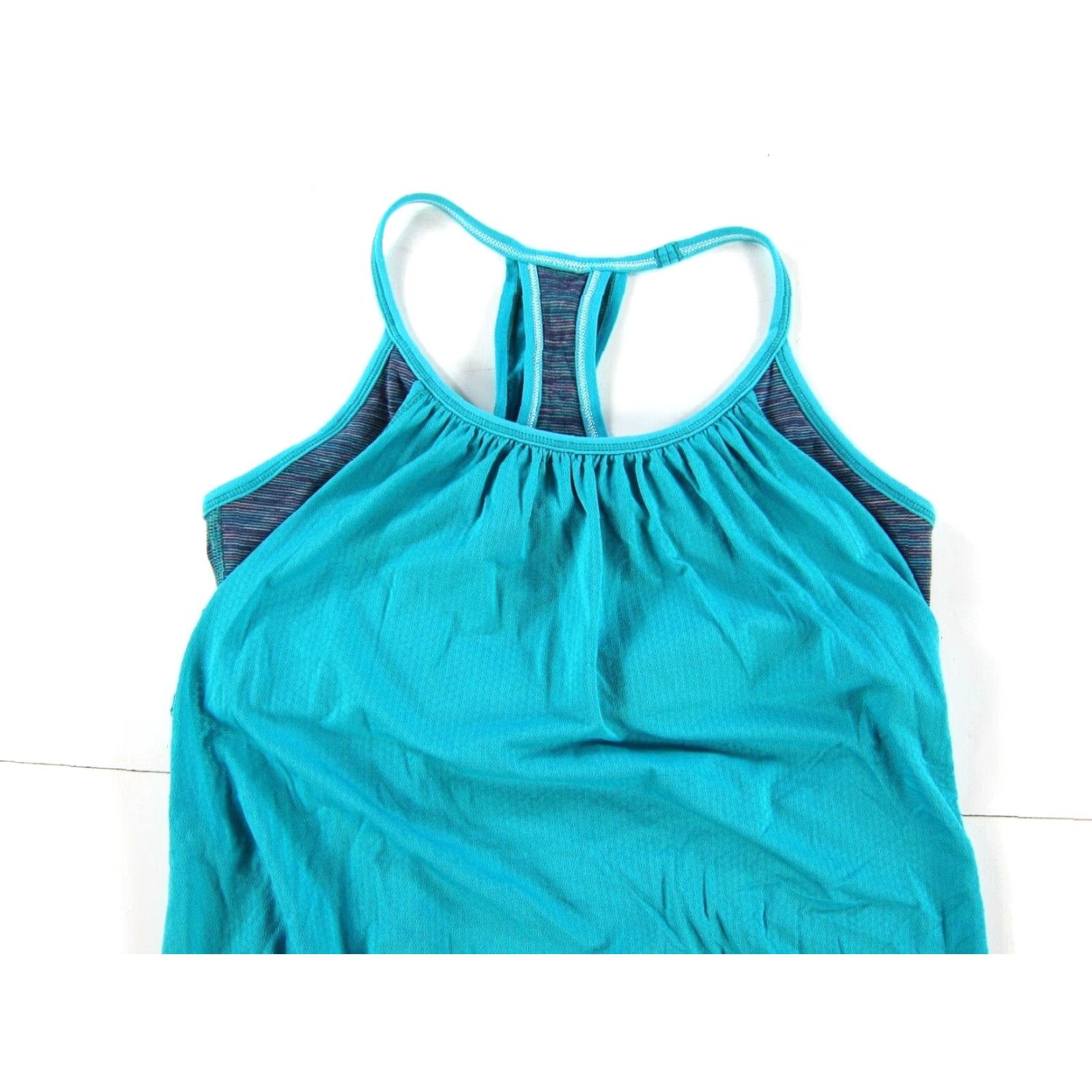 Lululemon Lululemon Blue Purple Stripe Sport Bra Racerback Yoga Run Workout Tank Top S-M - Womens Size S / US 4 / IT 40 - 3 Thumbnail