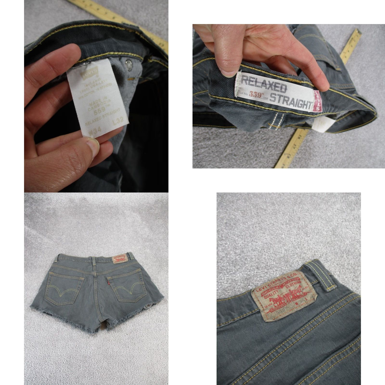 Levi's Levi's Shorts 34 Gray Denim Cut-Off 90s American Classic Womens Size 24" / US 00 / IT 34 - 8 Thumbnail
