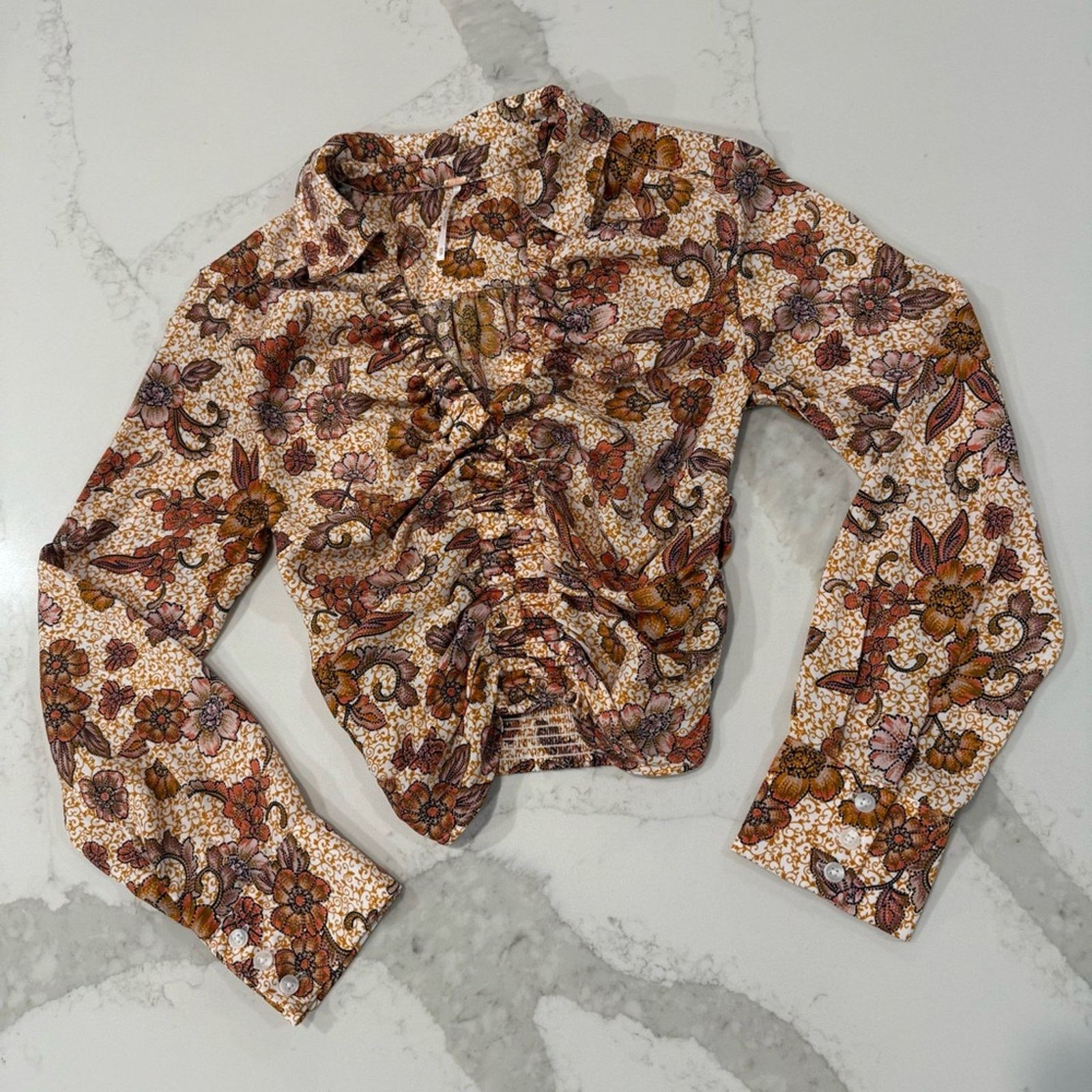Free People Free People I Got You Long Sleeve Floral Crop Top Womens XS Size XS / US 0-2 / IT 36-38 - 7 Thumbnail