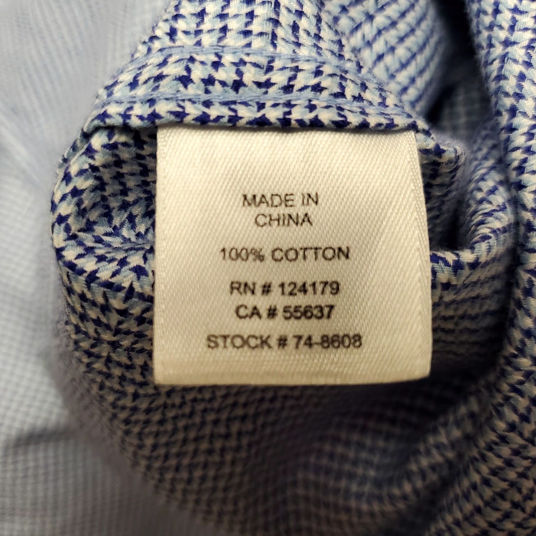 Johnston & Murphy Johnston & Murphy Shirt Mens Large Blue Geometric Long Sleeve Cotton Button-Up Size US L / EU 52-54 / 3 - 4 Thumbnail