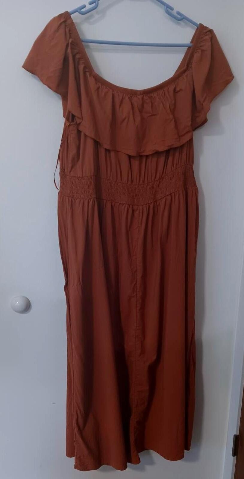 Old Navy Old Navy Women's 3X Rust Orange Off-Shoulder Maxi Dress Size 3XL / US 20-22 - 2 Thumbnail