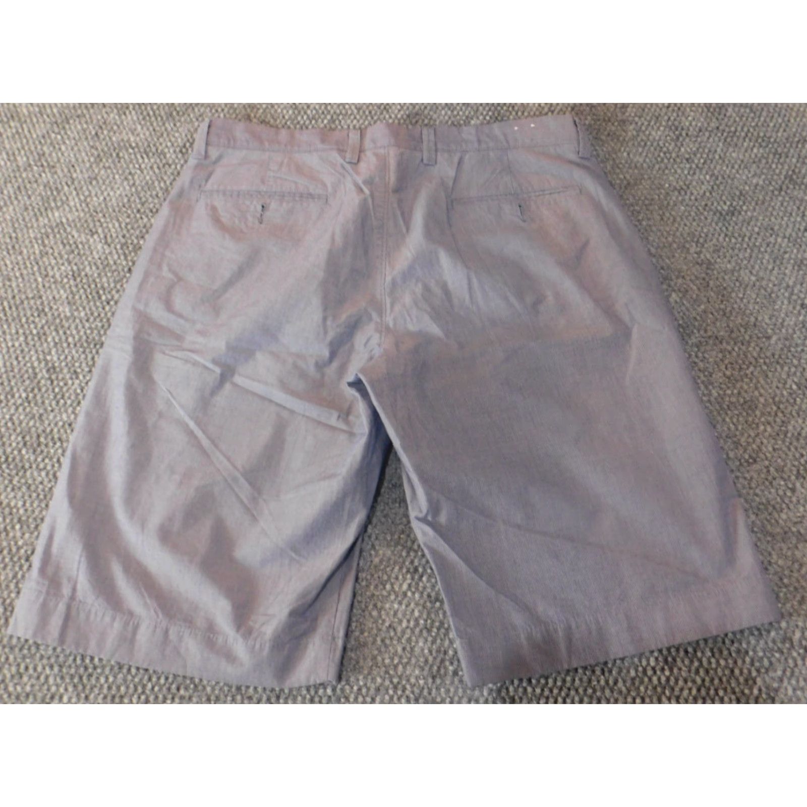 J.Crew J.CREW Mens Shorts 31 blue striped regular chino Flat Front Cotton Run? (Oops) Size US 31 - 6 Thumbnail