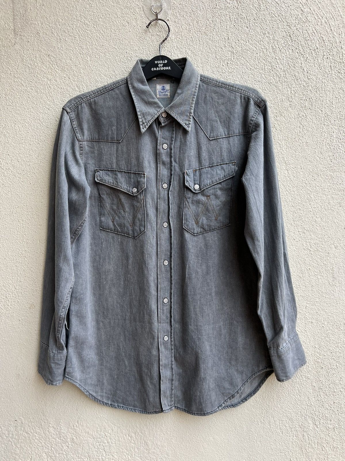 Vintage Vintage 90s Wrangler Blue Bell Grey Denim Western Shirt Size US M / EU 48-50 / 2 - 6 Thumbnail