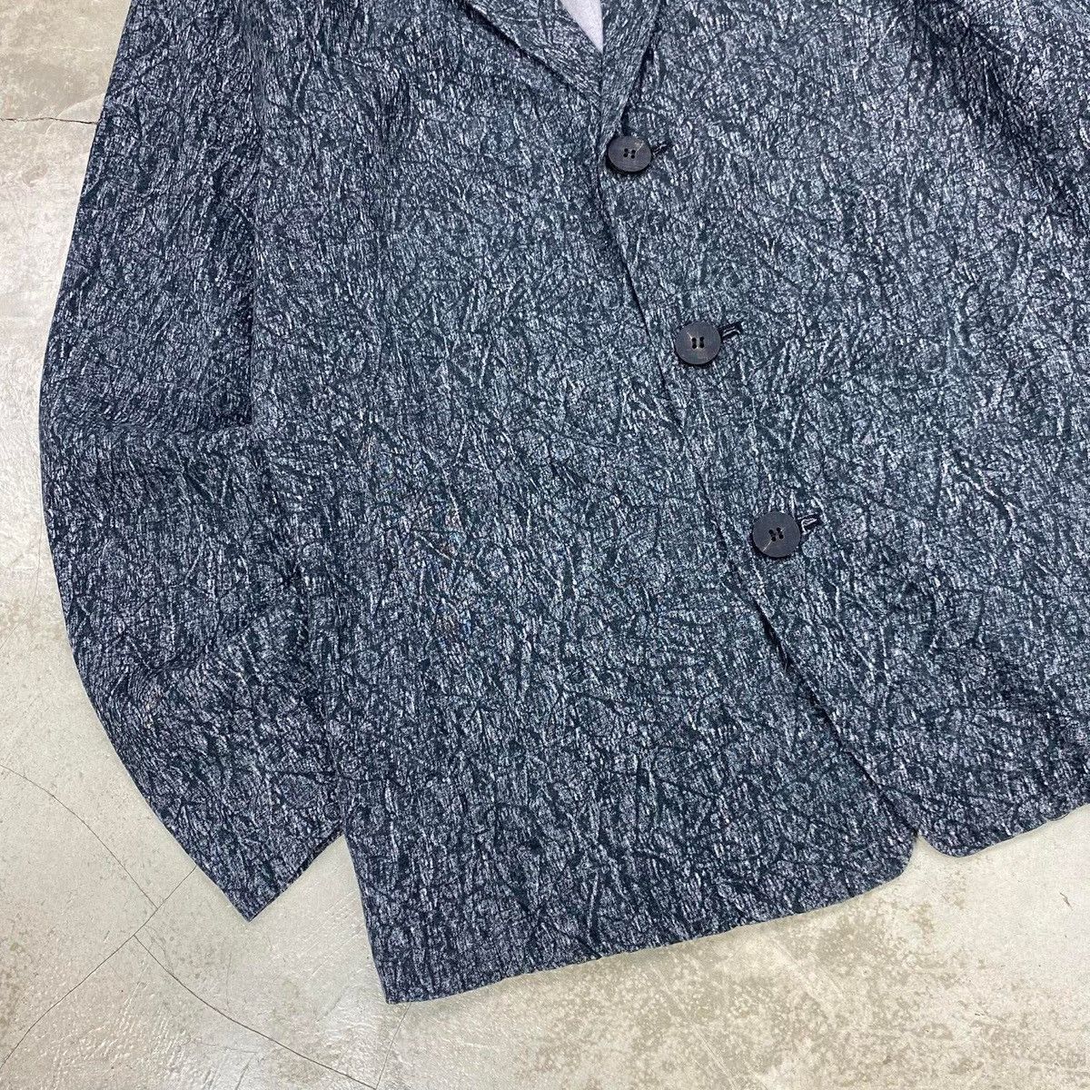 Issey Miyake SS2008 Wrinkle Print Linen Blazer Size 38R - 3 Thumbnail