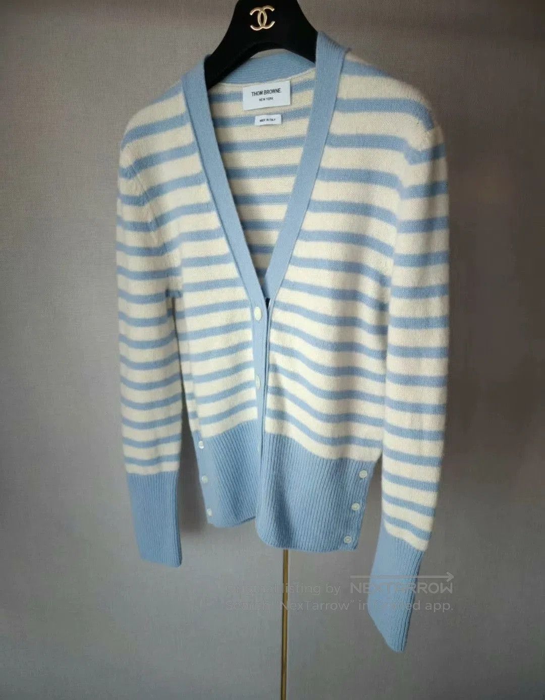 Tory Burch TB Cashmere Striped Cardigan. Size M / US 6-8 / IT 42-44 - 5 Thumbnail