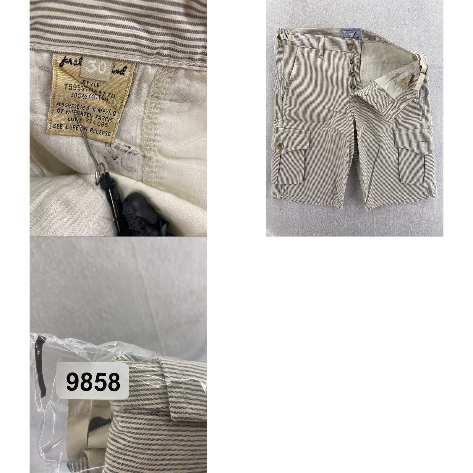 7 For All Mankind 7 For All Mankind Cargo Shorts Mens 30 Blue Cotton Linen Blend Button Fly Regular Fit Size US 30 / EU 46 - 8 Thumbnail
