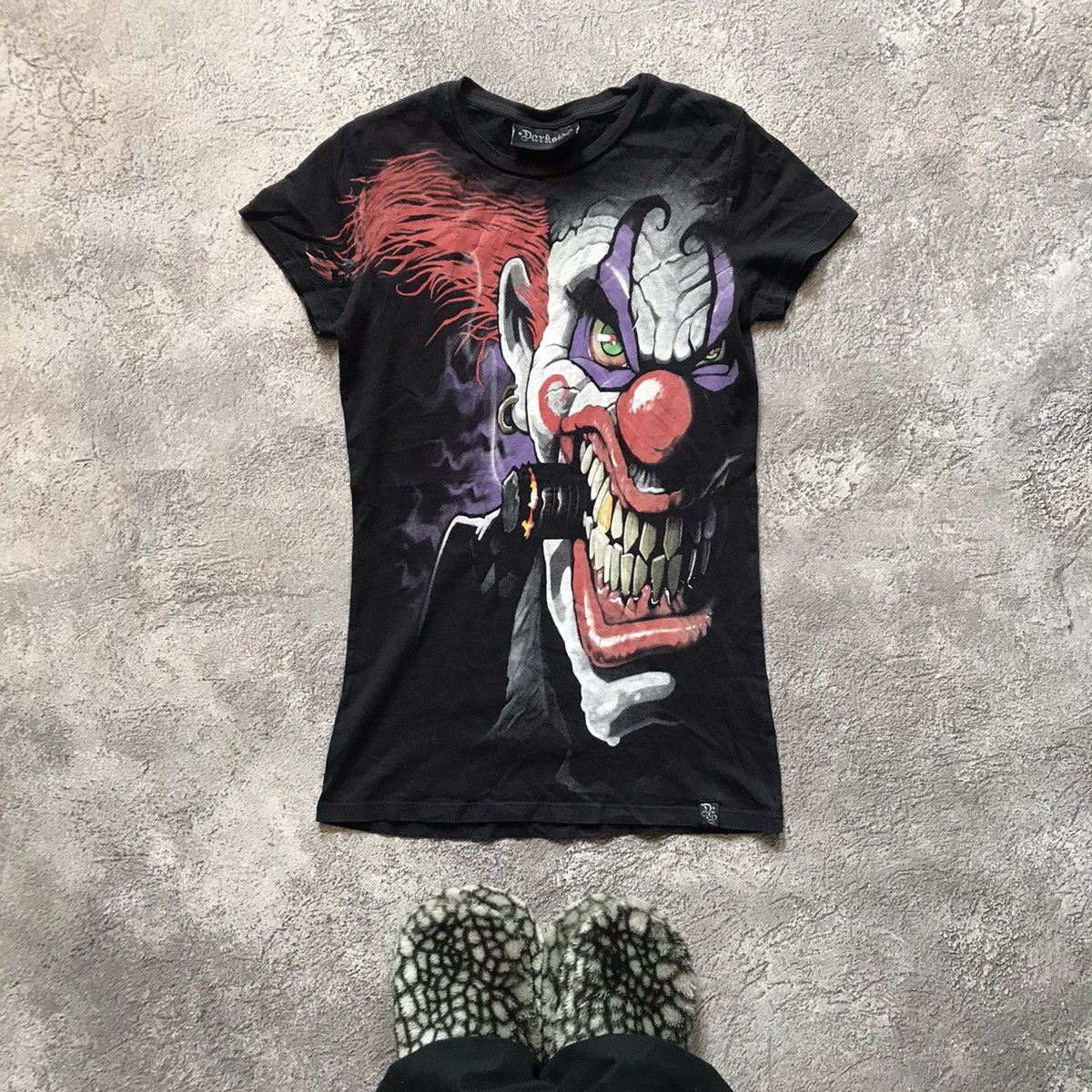 Vintage Vintage 90s Horror Graphic Tee Joker Skull Grunge Punk M Size M / US 6-8 / IT 42-44 - 2 Thumbnail