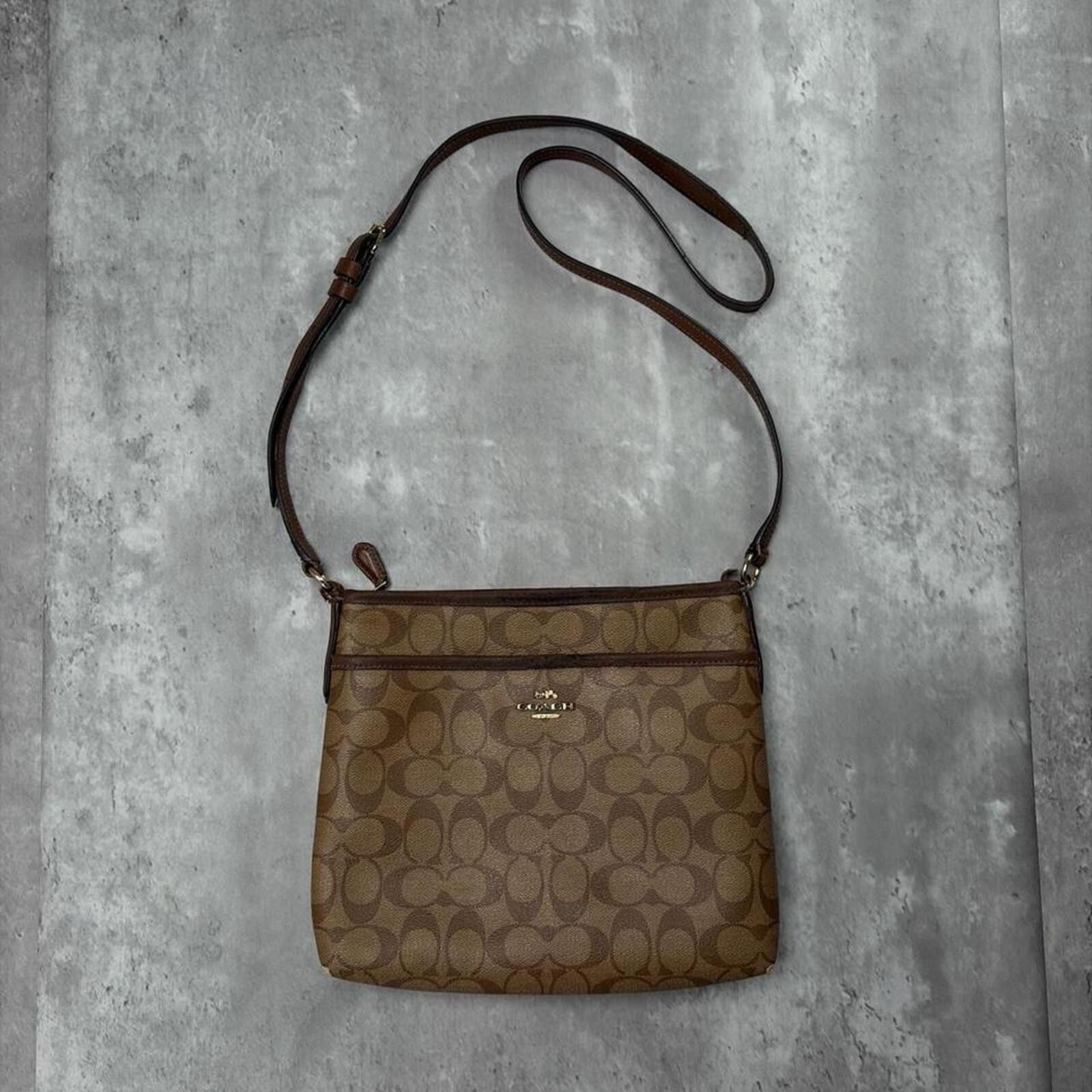 Coach Y2K Brown Coach Signature C Distressed Grunge Crossbody Bag Size ONE SIZE - 1 Thumbnail