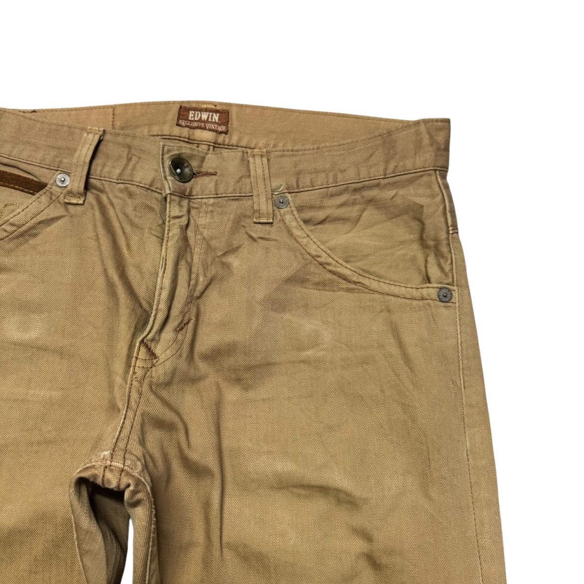 Edwin Vintage Edwin XVS403 Leather Pocket Brown Denim Jeans Size US 34 / EU 50 - 5 Thumbnail