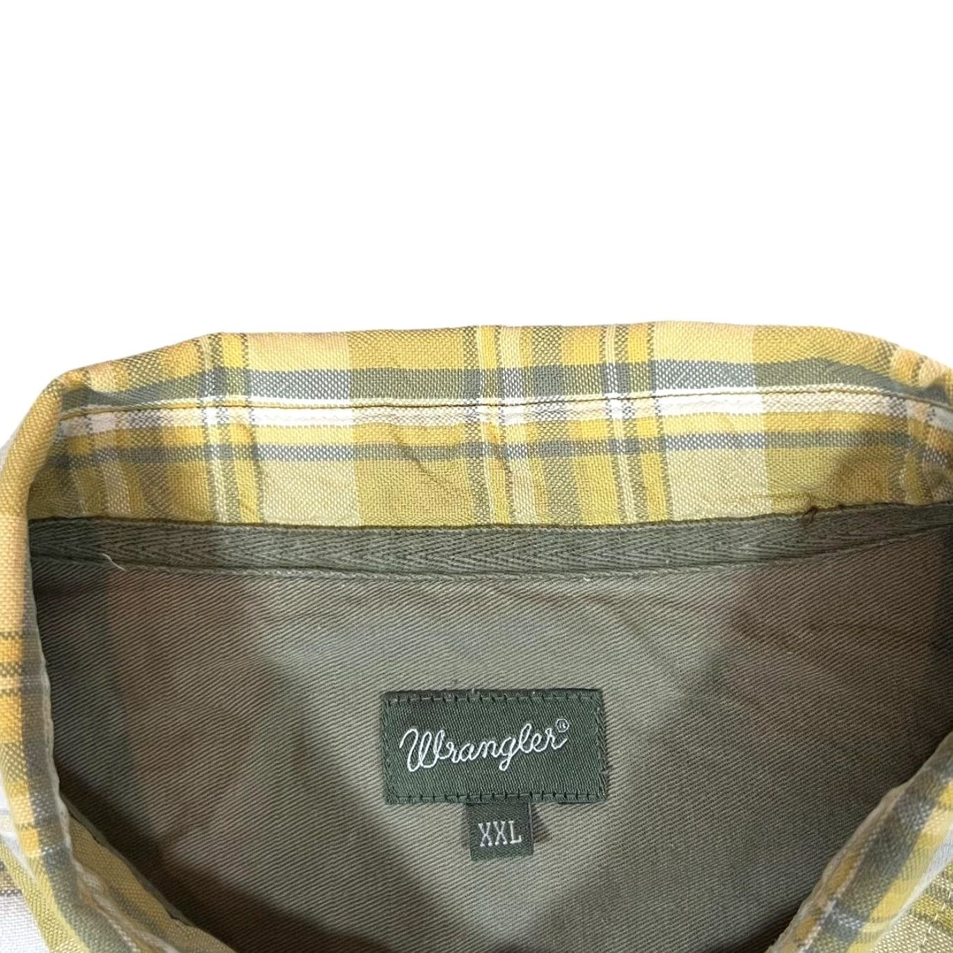 Wrangler WRANGLER Shirt Button-Up Long Sleeve Check 2XL Yellow Grey White Plaid Classic Mens XXL Size US XXL / EU 58 / 5 - 5 Thumbnail