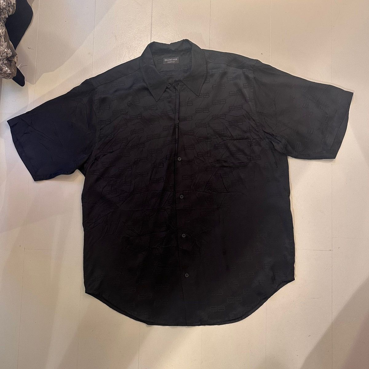 Balenciaga Balenciaga BB Monogram viscose jacquard shirt black Size US M / EU 48-50 / 2 - 1 Thumbnail