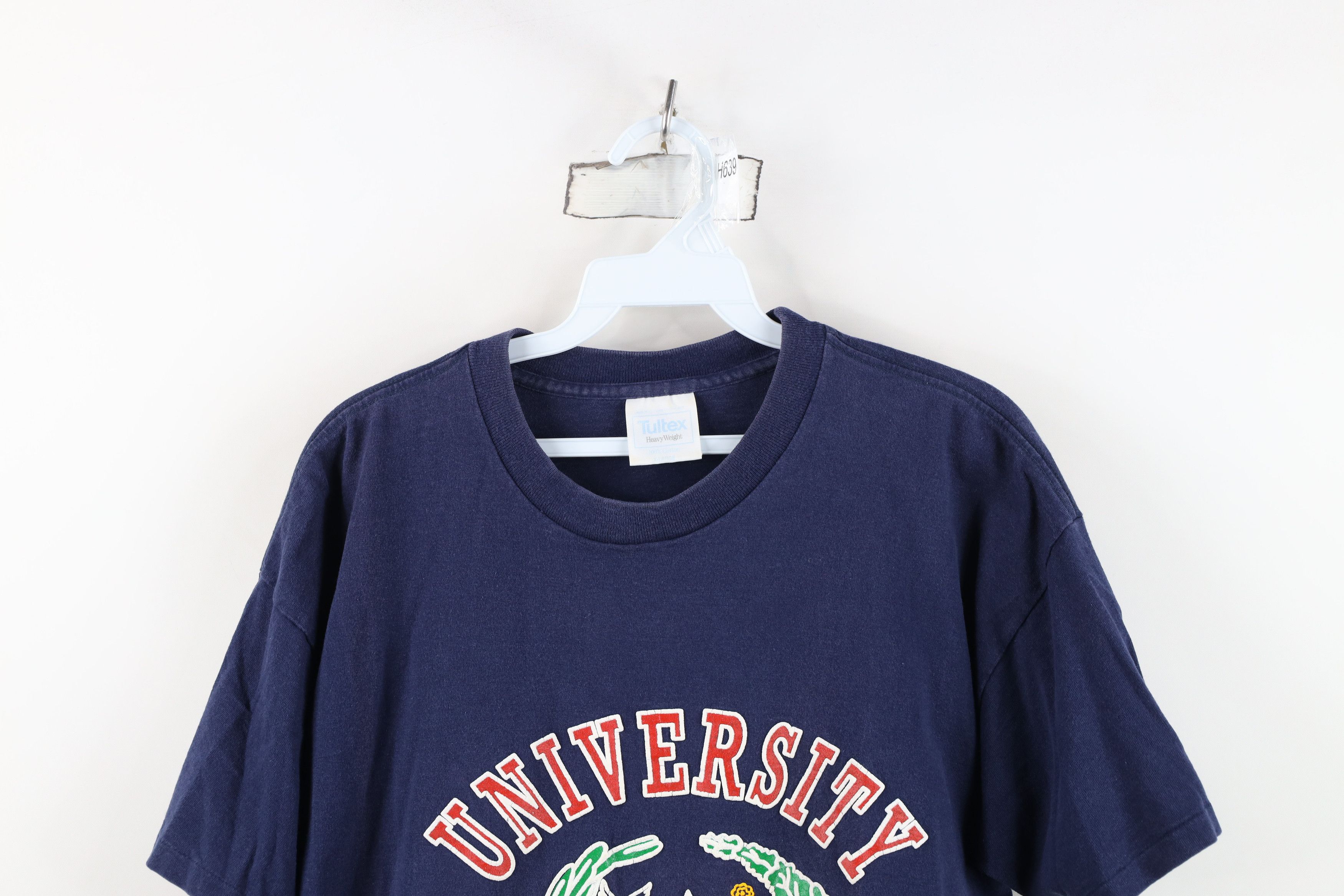 Vintage Vintage 90s Spell Out University of Italy T-Shirt Blue USA Size XL / US 12-14 / IT 48-50 - 2 Thumbnail