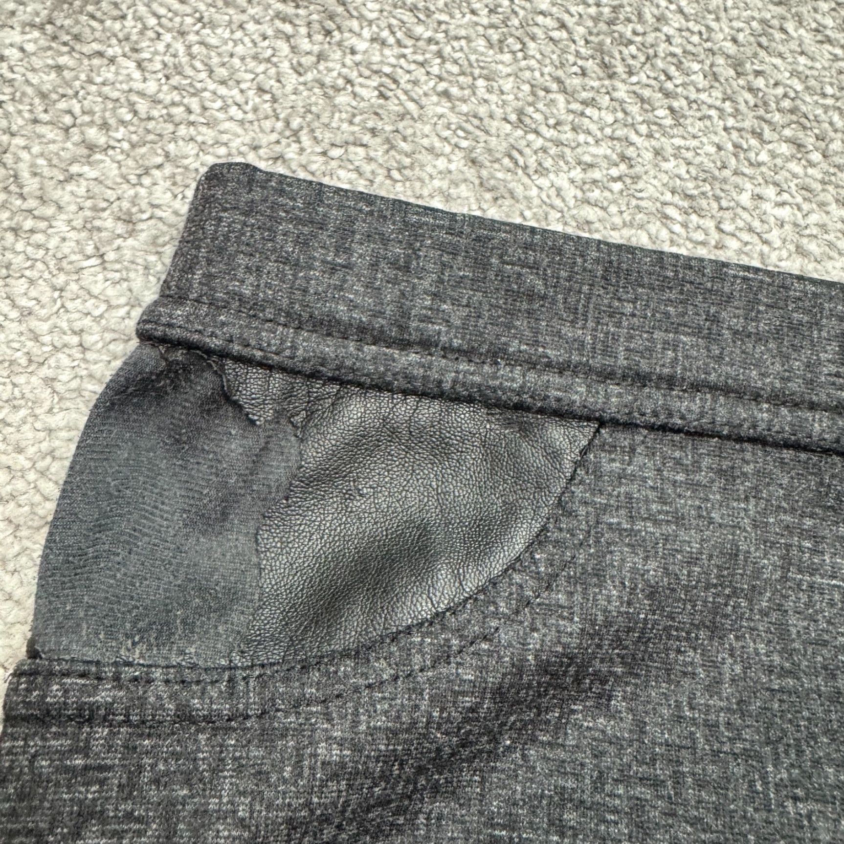 DKNY DKNY Pants Women XL Gray Straight Pull On 36x28 Dress Pants Logo Faux Leather Trim Vintage No Size 40" / US 18 - 7 Thumbnail