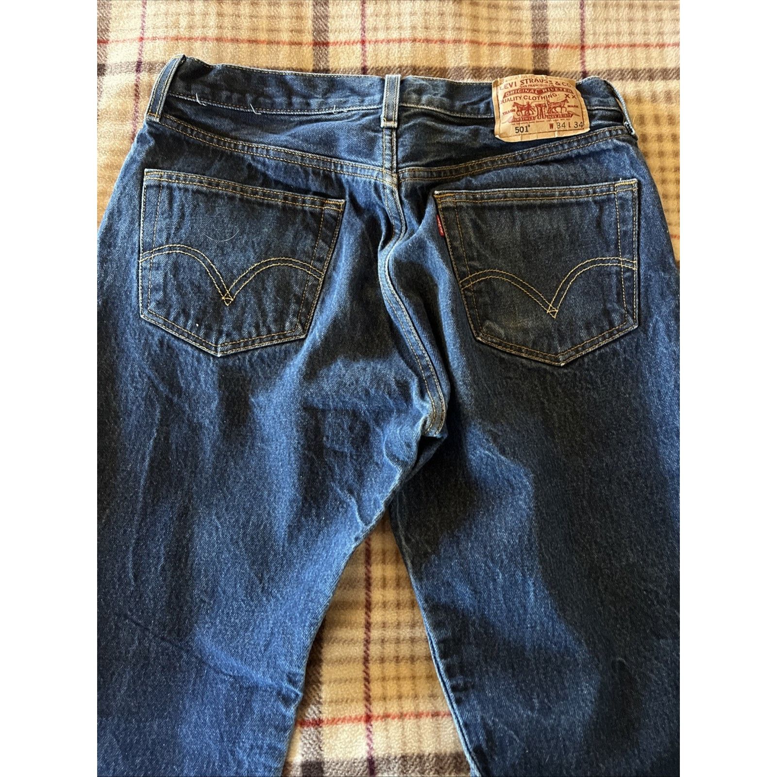 Levi's Vtg Levis 501xx Jeans Blue Denim Button Med Wash Mens 32x31 Size US 32 / EU 48 - 13 Thumbnail