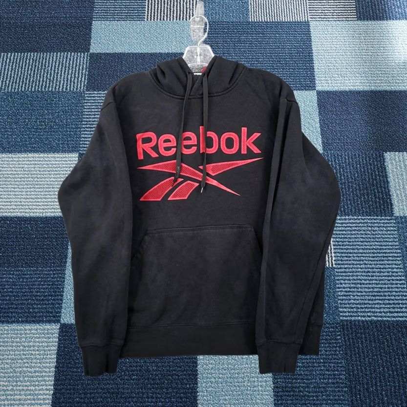 Reebok Reebok Hoodie Mens S Small Black Pullover Classic Logo Long Sleeve Sports Active Size US S / EU 44-46 / 1 - 1 Thumbnail