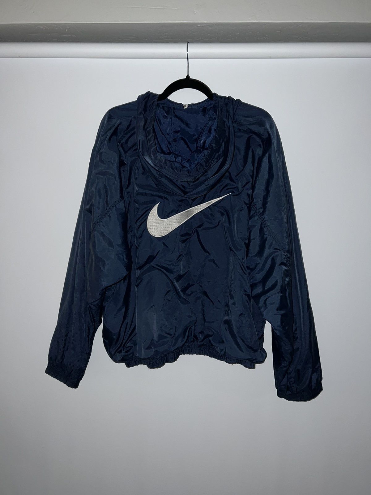 Nike × Vintage Vintage 90s Nike Windbreaker Jacket Blue Size US L / EU 52-54 / 3 - 2 Thumbnail