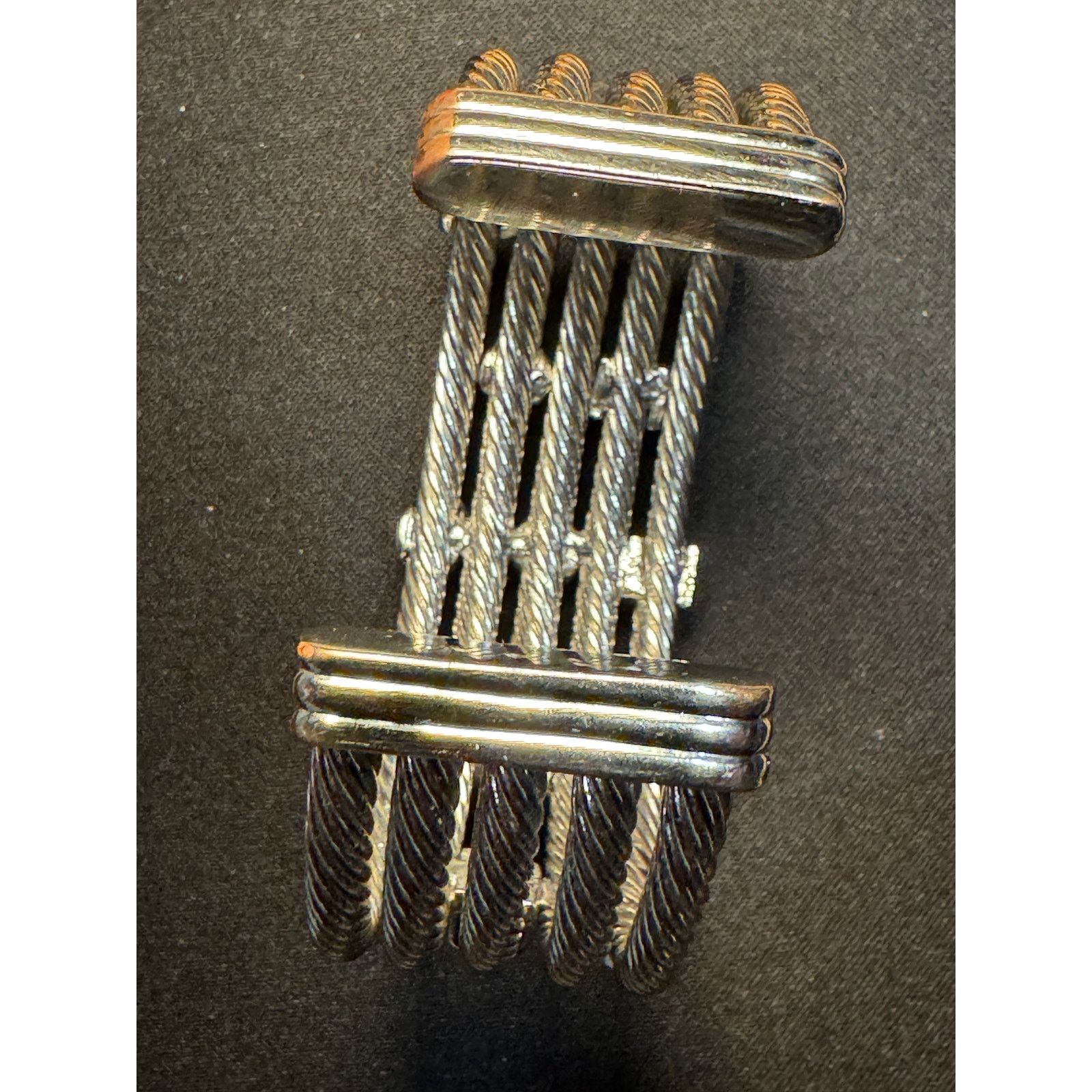 Other Heavy Stainless Steel Open Bracelet w/ Blk Stones Size ONE SIZE - 4 Thumbnail