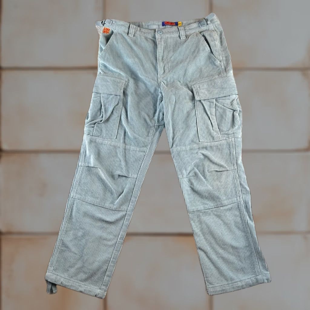 Empyre Empyre Corduroy Cargo Skate Pants Baggy Relaxed Fit Mens 32 (fits 36x30) Y2K Blue Corduroy Pants Mens 90s Baggy Casual Size US 32 / EU 48 - 1 Thumbnail